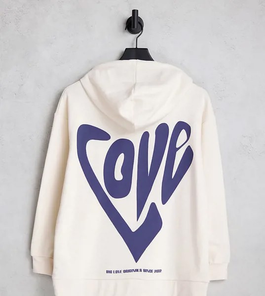 Худи цвета слоновой кости с принтом Love Topshop Petite-Белый