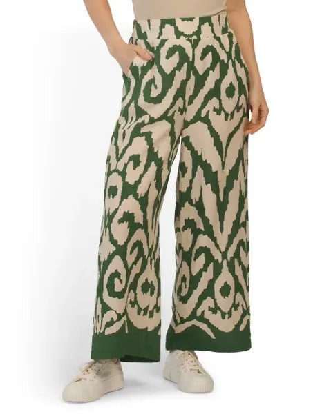 Широкие брюки из льняной смеси Rachel Zoe, хаки