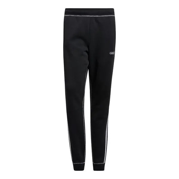 Спортивные штаны adidas originals Cntrst Stitch S Contrasting Colors Fleece Lined Stay Warm Bundle Feet Sports Pants Black, черный