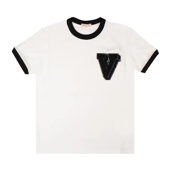 Футболка Valentino Logo Ringer 'White', белый