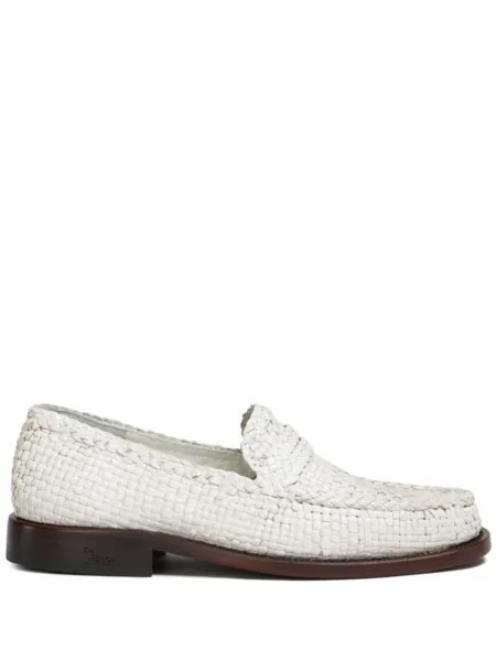 Marni плетеные лоферы, белый