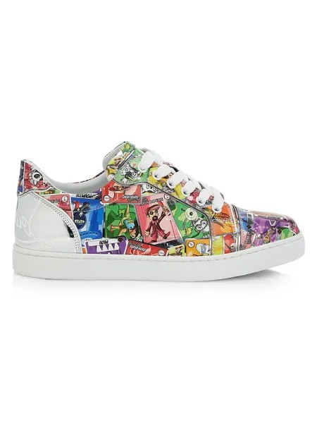 Кожаные низкие кеды Fun Vieira Christian Louboutin, разноцветный