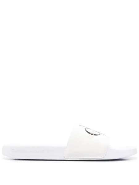 Calvin Klein шлепанцы с монограммой, белый