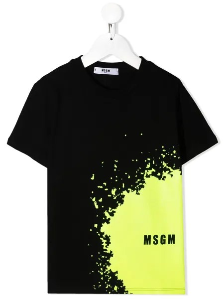 MSGM Kids футболка с эффектом разбрызганной краски