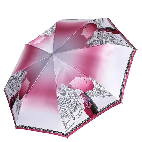 Зонт складной женский автоматический FABRETTI L-20297-5, розовый