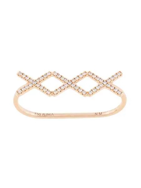 ALINKA 18kt rose gold KATIA TRIO diamond two-finger ring