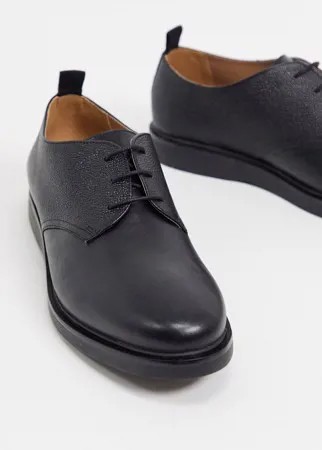 Черные кожаные туфли на шнуровке H by Hudson-Черный