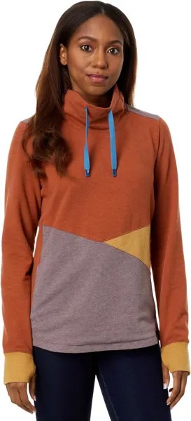 Толстовка Cozy Color-Block Sweatshirt L.L.Bean, цвет Warm Umber Heather/Smokey Mauve Heather