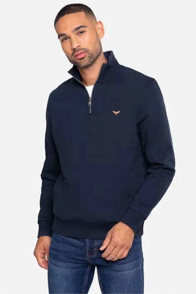 Толстовка Патрика застегивающаяся на шее Threadbare, синий