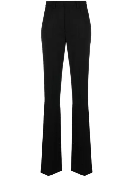 Saint Laurent полосатые брюки прямого кроя, черный