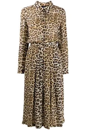 Boutique Moschino платье-рубашка с леопардовым принтом