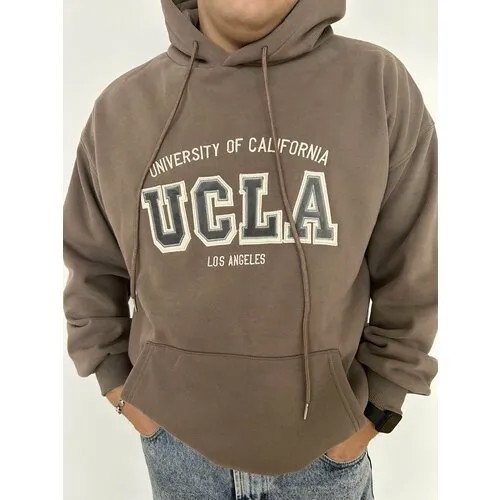 Худи UCLA, размер oversize, коричневый