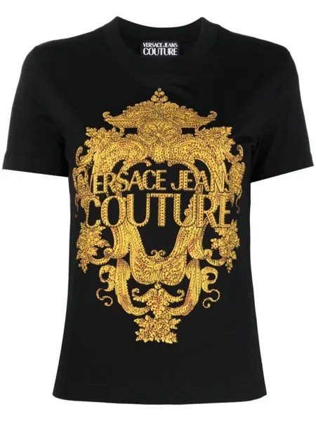 Футболка с принтом Versace Jeans Couture, черный