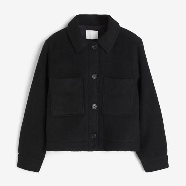 Куртка-рубашка H&M Wool-blend, черный