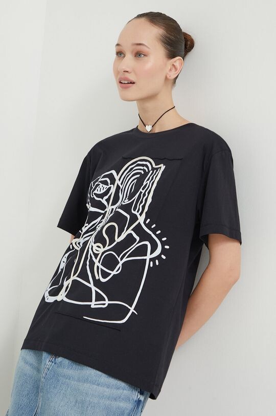 TRISTAN хлопковая футболка Desigual, черный