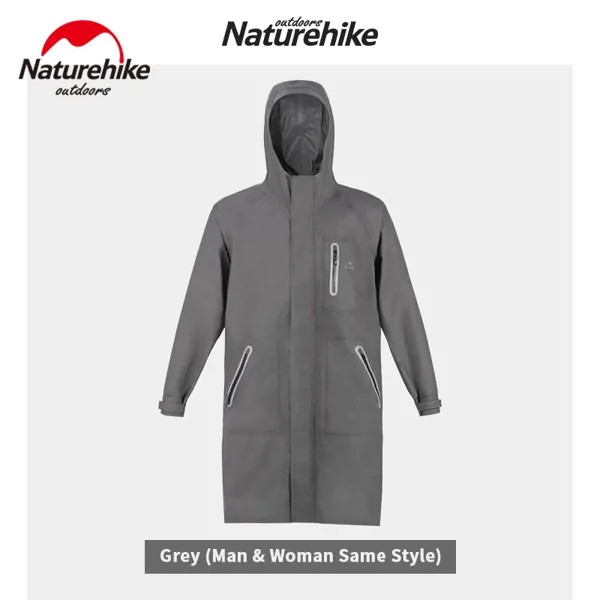 Naturehike модный длинный плащ, 100% нейлон, дождевик, класс водонепроницаемости, 420 г, Ультралегкая куртка с капюшоном, ветровка для улицы