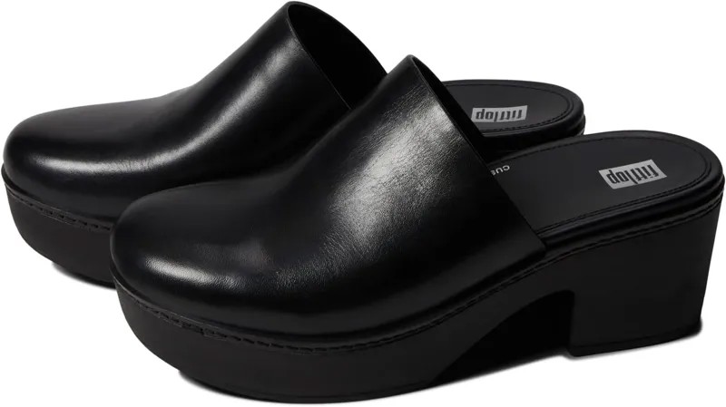 Сабо Pilar Leather Mule Platforms FitFlop, цвет All Black