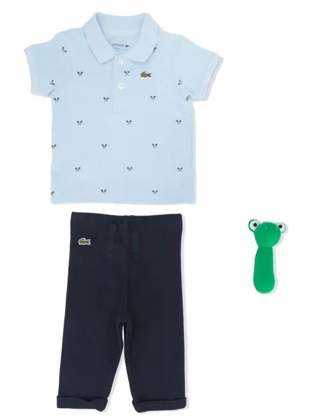 Lacoste Kids спортивный костюм из брюк из рубашки-поло с принтом