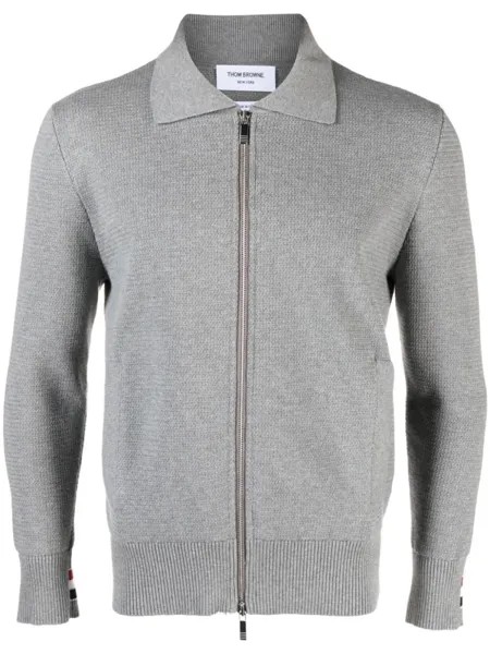 Thom Browne кардиган в рубчик, серый