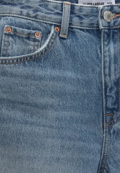 Джинсовые шорты HIGH-WAIST, BERMUDA PULL&BEAR, цвет Blue Denim