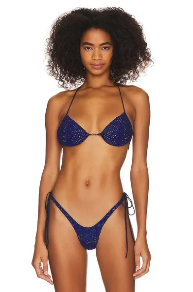 Бюстгальтер LaQuan Smith x REVOLVE Crystal Bikini Top, цвет Royal