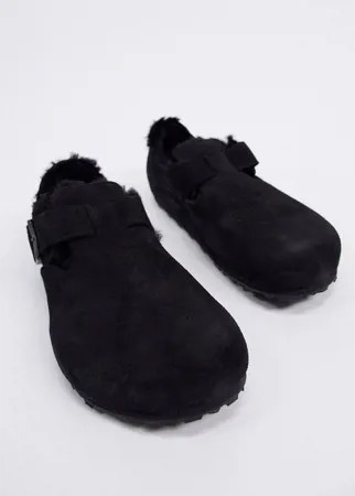 Черные полуботинки из овечьей шерсти Birkenstock London-Черный