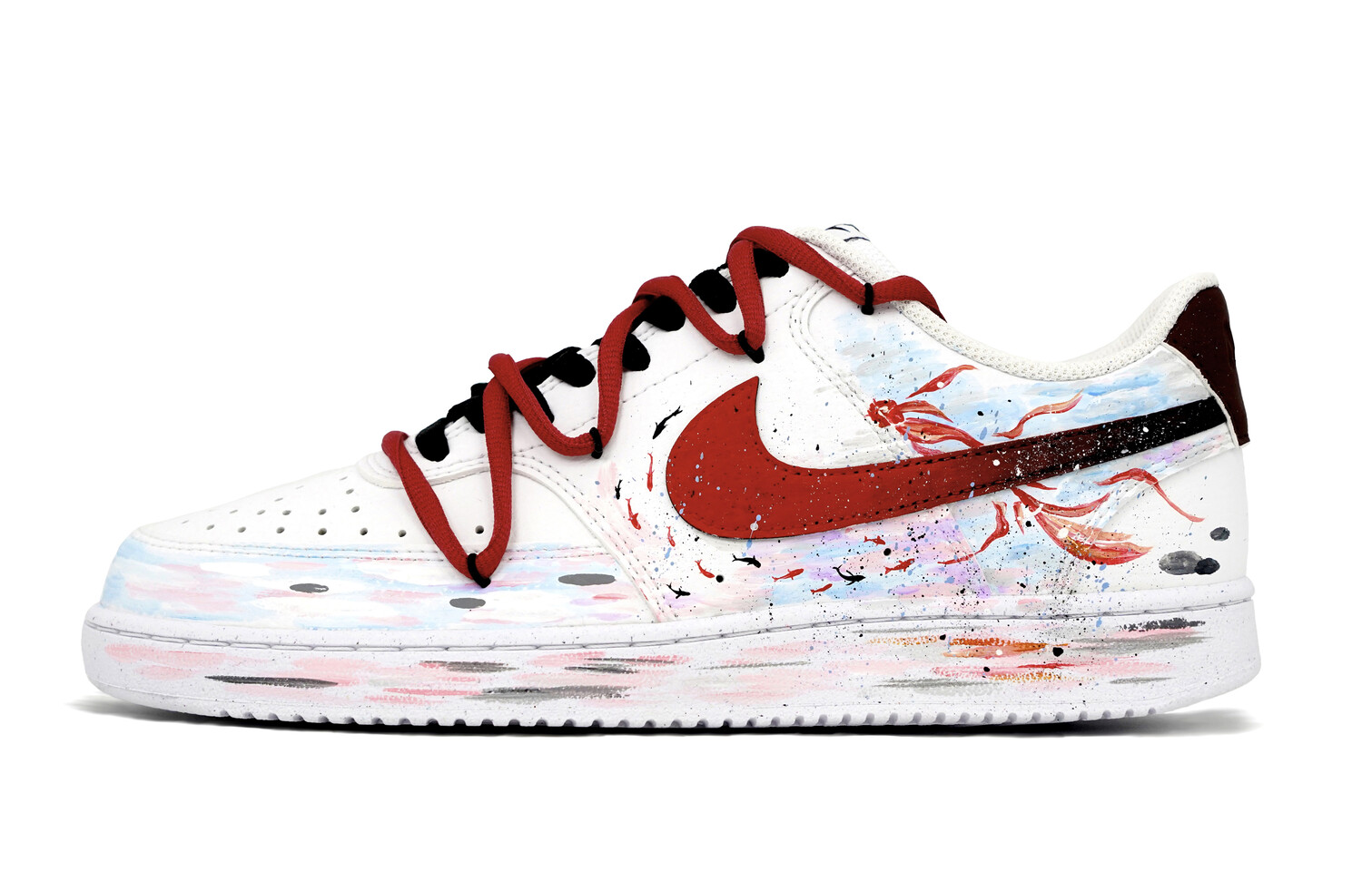 Кроссовки Nike Court Vision 1 Skateboarding Shoes Women's Low-top White, Black, Red, красный
