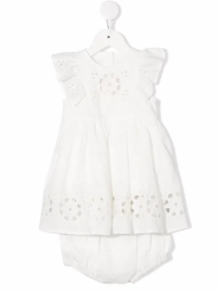 Stella McCartney Kids платье с английской вышивкой и оборками