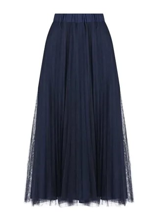 Темно-синяя плиссированная юбка Parosh