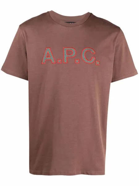 A.P.C. футболка с вышитым логотипом