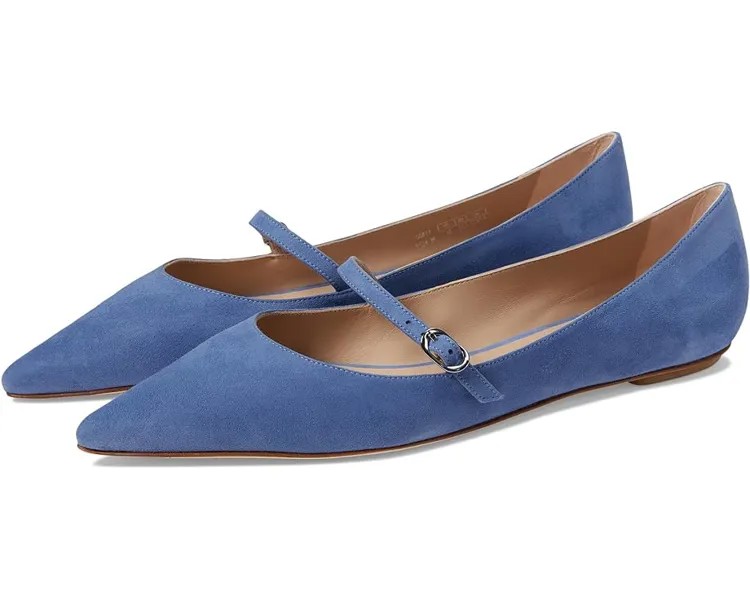Туфли на плоской подошве Stuart Weitzman Emilia Mary Jane Flat, цвет Blue Steel