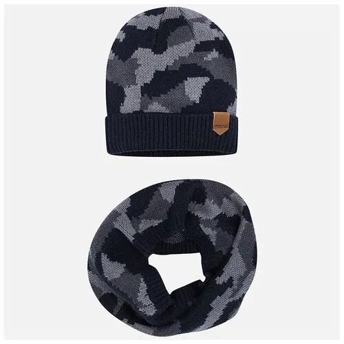 Комплект: шапка и шарф Mayoral M10482, 140, Синий
