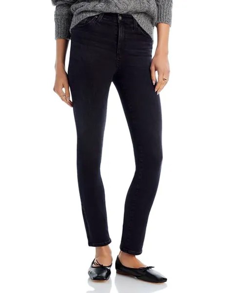Узкие прямые джинсы Mari с высокой посадкой и видом на город AG, цвет Black