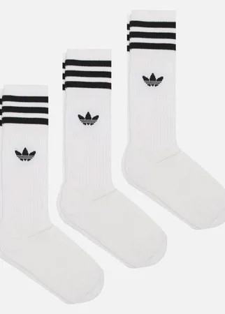 Комплект носков adidas Originals Crew 3 Pairs, цвет белый, размер 39-42 EU