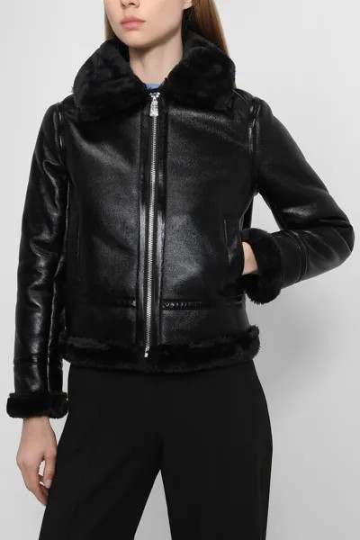 Кожаная куртка женская Guess W2BL03 WETL0 черная XS