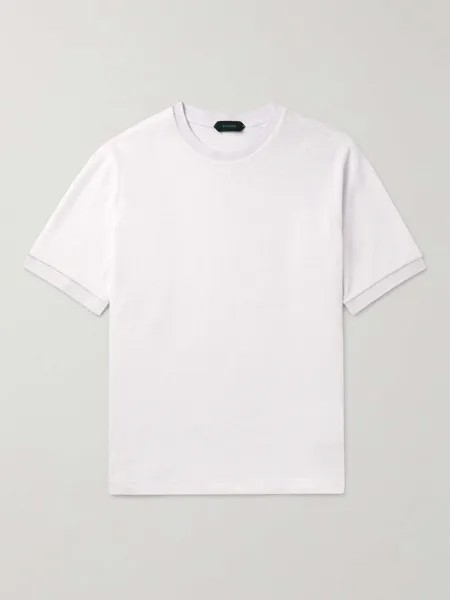 Хлопково-махровая футболка INCOTEX, белый