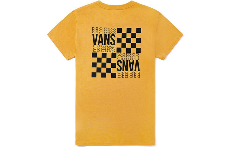 Футболка с логотипом на спине женская желтая Vans