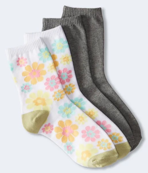 Набор носков с цветочным принтом, 2 шт. Aeropostale, фиолетовый