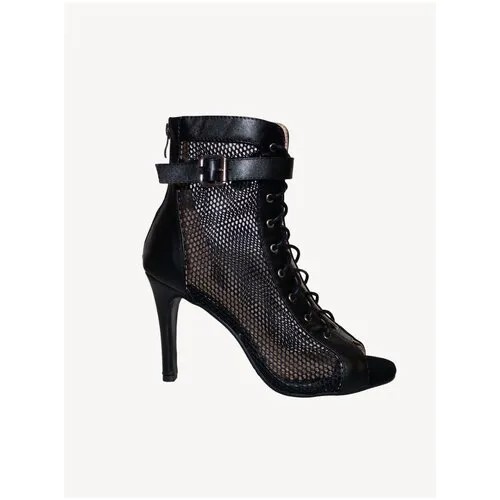 Туфли для танцев High Heels 9 см кожаные ботильоны с ремешком женские высокий каблук латины стрипы хай хилз хилсы