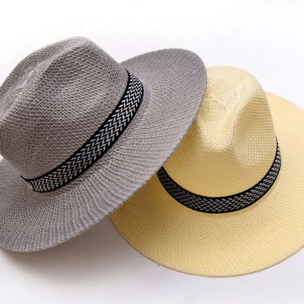 Пляжные путешествия Женская Богемия Стиль Сплошной цвет Старик Солнце Шляпа Средние возрасты Мужчины Соломенная шляпа Панама Шляпа