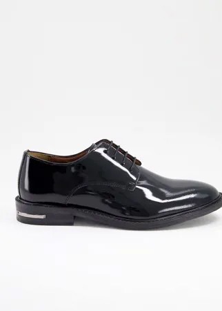 Туфли дерби из черной лакированной кожи Walk London Oliver-Черный цвет