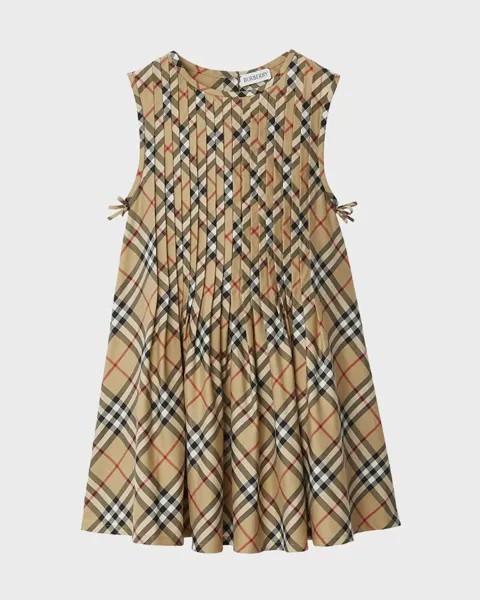 Платье без рукавов в клетку Hettie для девочек, размер 3–14 Burberry, цвет Archive Beige Check