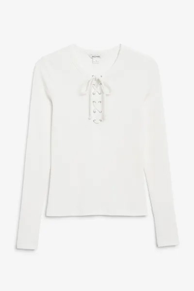 Лонгслив женский Monki 1144925002 белый XL (доставка из-за рубежа)