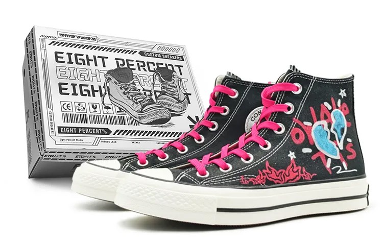All Star Canvas Shoes Unisex High-top Pink/Black Converse