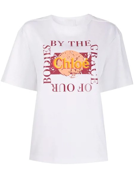 Chloé футболка оверсайз с надписью