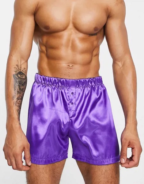 Фиолетовые атласные боксеры New Look-Фиолетовый цвет