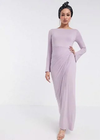 Платье макси с драпированным запахом Verona-Фиолетовый