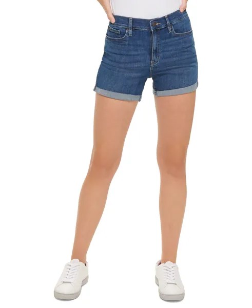 Женские шорты с высокой посадкой и закатанными манжетами Calvin Klein Jeans