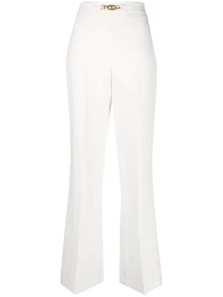 TWINSET расклешенные брюки Oval-T с цепочкой, белый