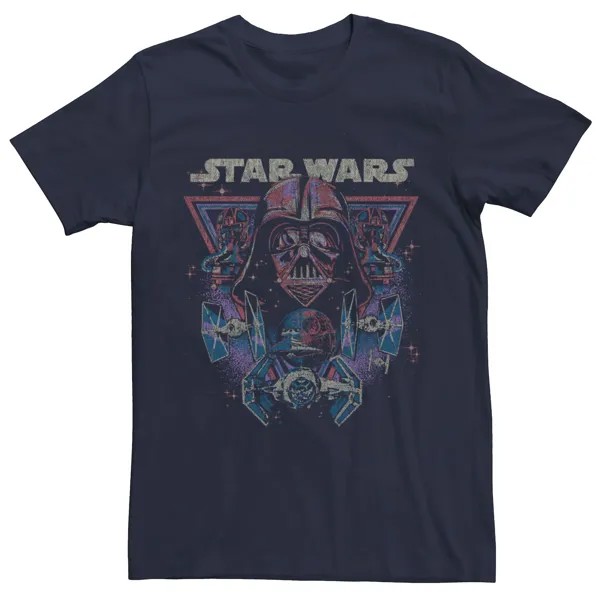 Мужская футболка Darth Vader Tie Fighters Dark Side Star Wars, синий